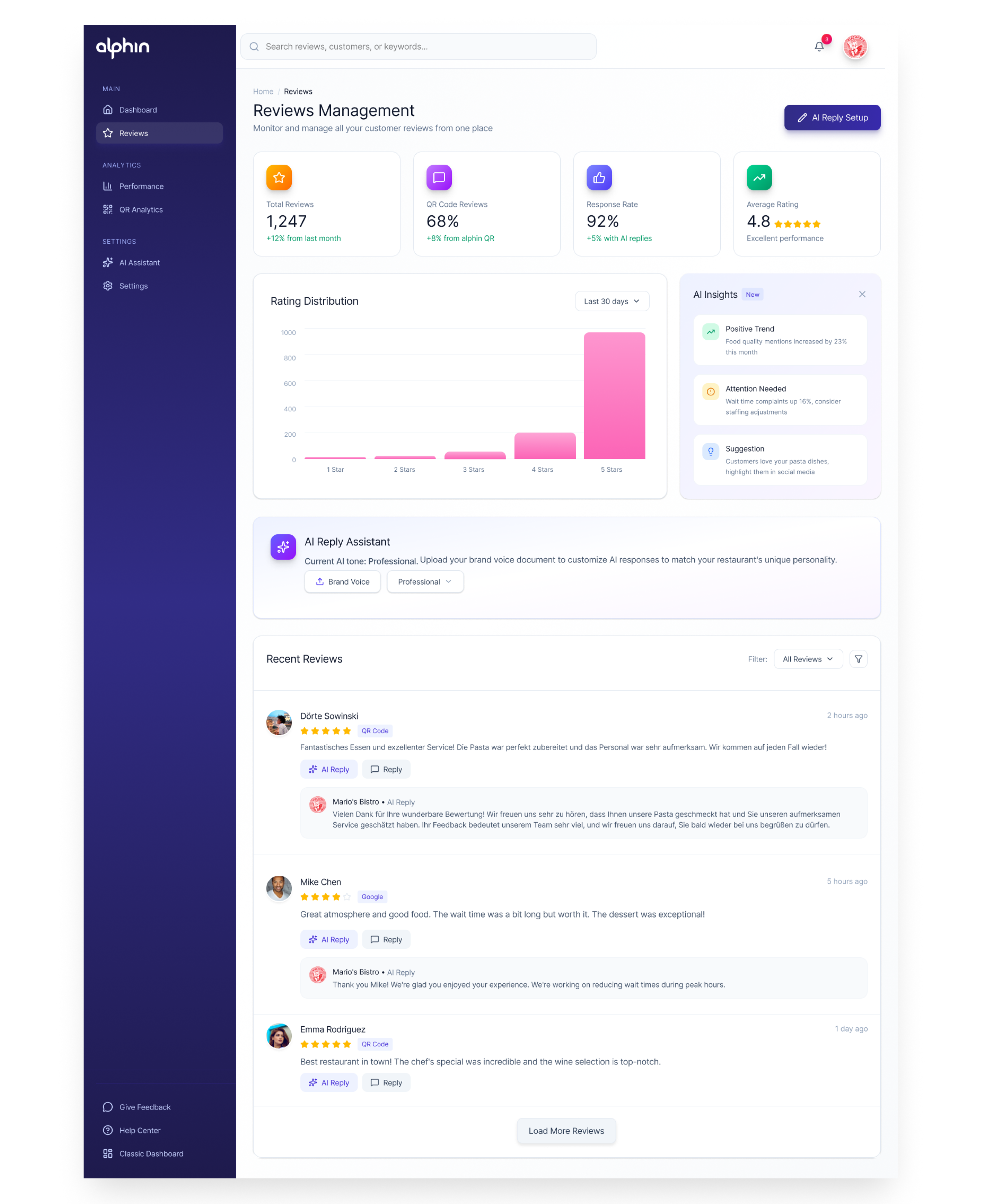 Alphin — language and tone controls