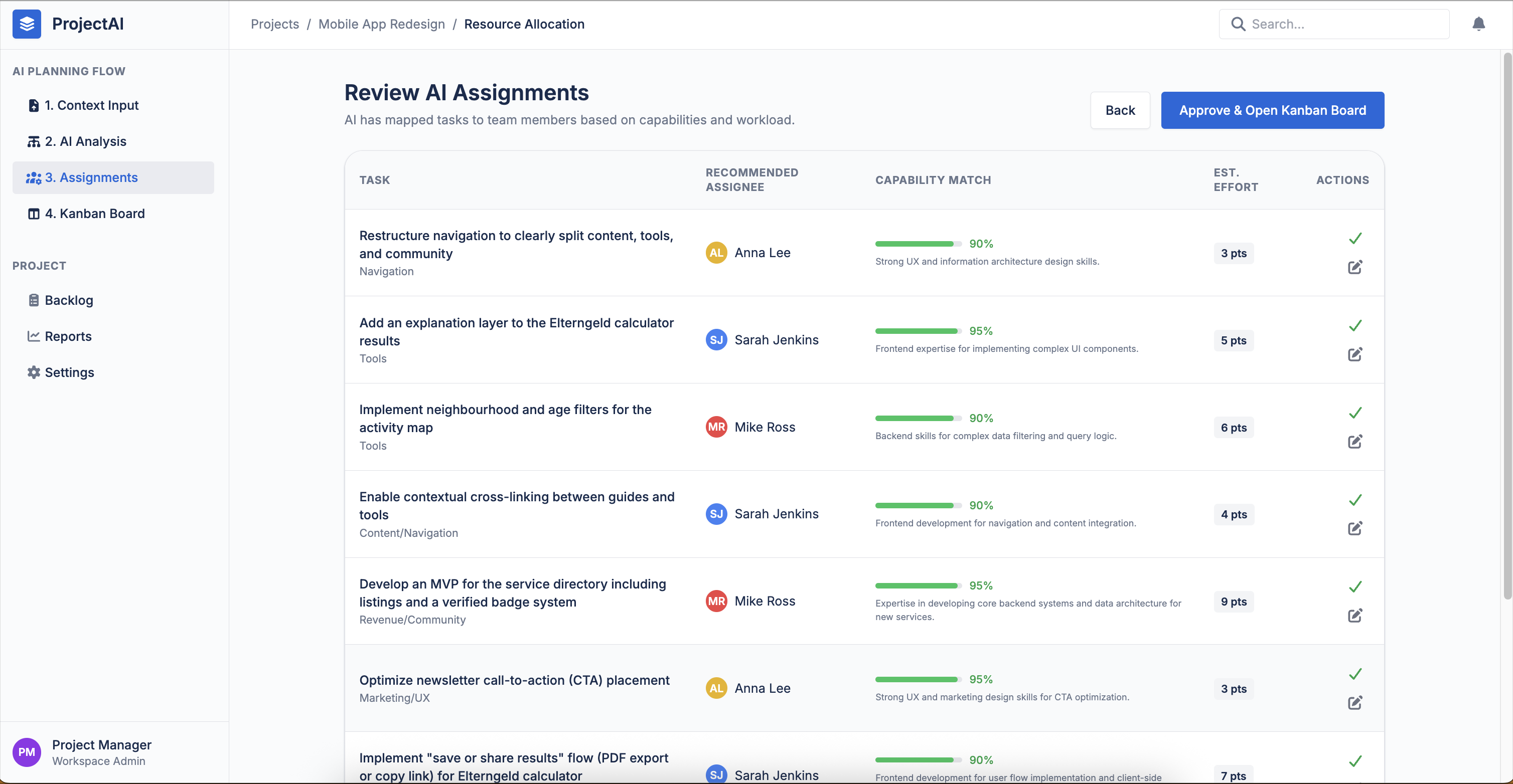 Mari — Assignment view