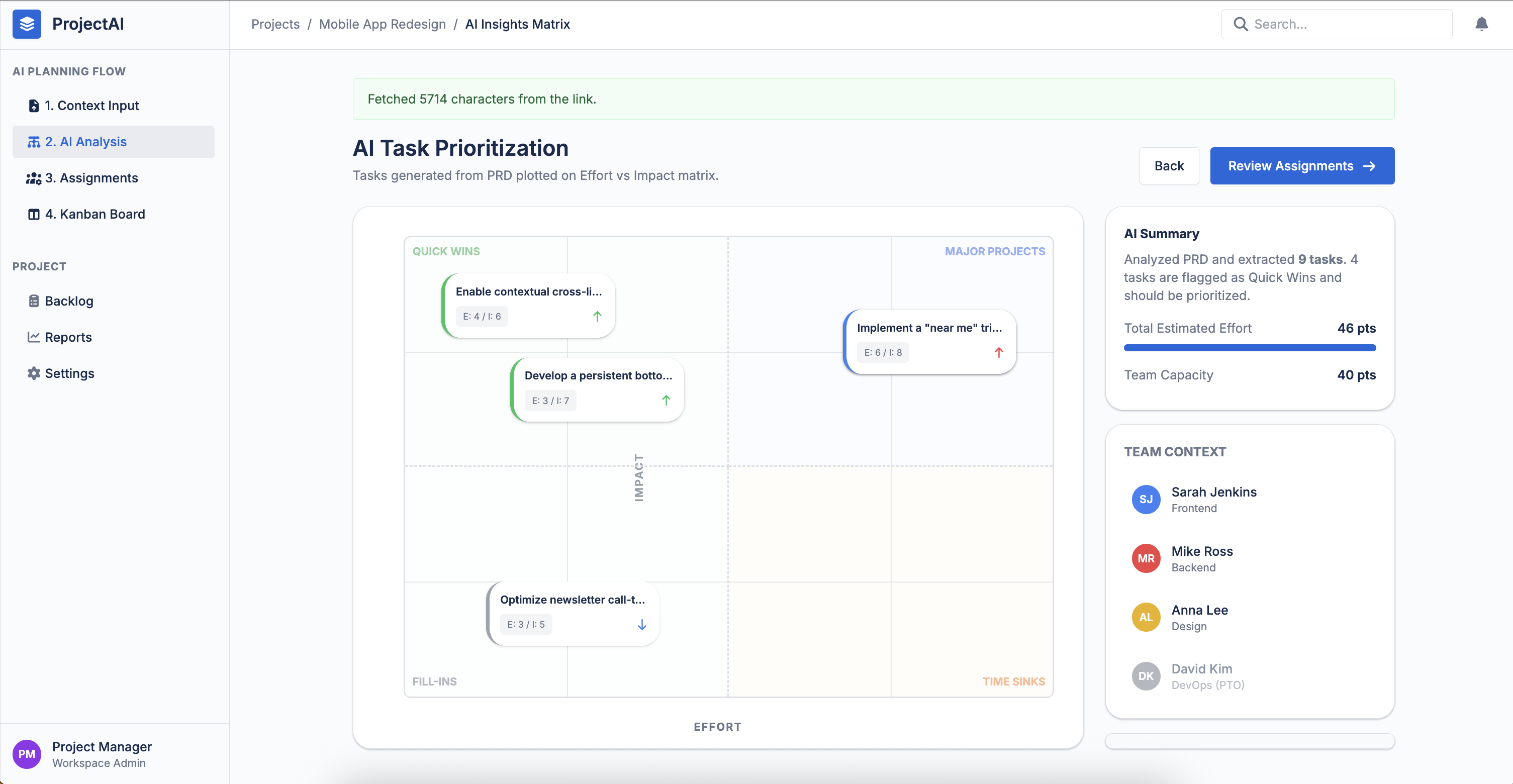 Mari — Priority matrix